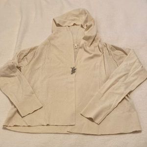 MOTH cotton wool cardigan from Anthropologie Sz Large w/ silver brooch